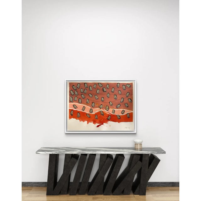 Abstract Barbara Beck 2006 Abstract Acrylic Painting on Paper - Signed/Dated/Unframed For Sale - Image 3 of 8