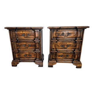 Italian Louis XIV Style Rustic Nightstands, 1950s, Set of 2 For Sale