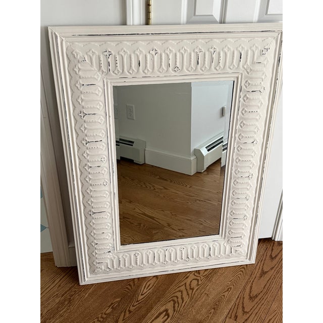 Metal Distressed White Tin Mirror Paint in Annie Sloan Paint For Sale - Image 7 of 12