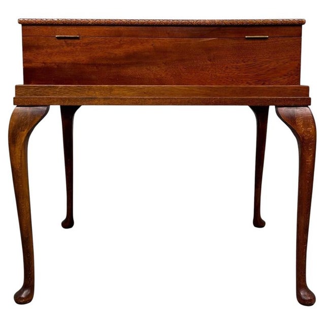 Early 20th Century Antique English Mahogany Box on Stand For Sale - Image 10 of 14