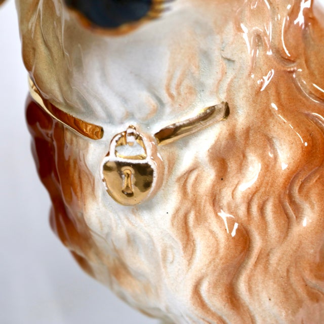 Large 19th-Century English Staffordshire Standing Collie Dogs With Glass Eyes - A Pair For Sale - Image 9 of 14