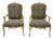 1970s Italian Carved Faux Bois Bergere Chairs - a Pair For Sale