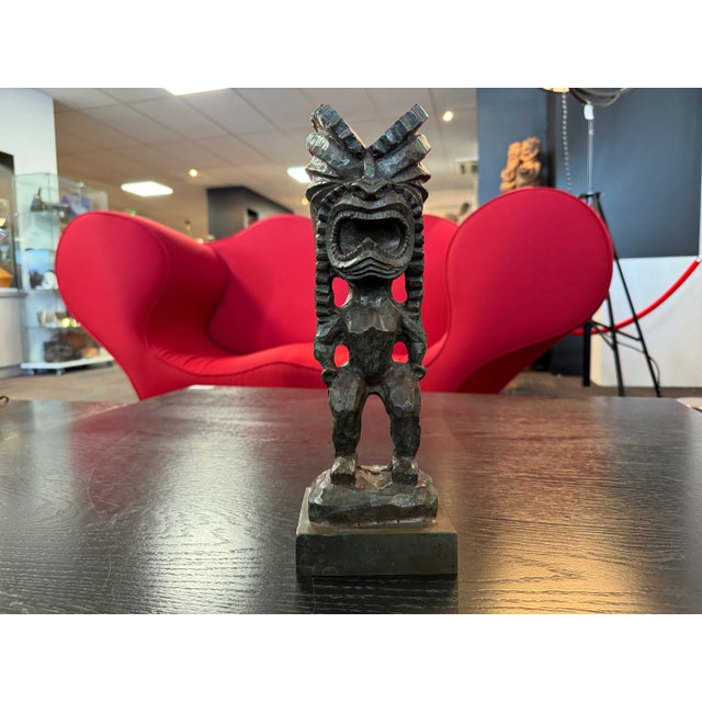 Metal Joel Roux, Bronze Sculpture of a Tiki, Unique Work, 2000 For Sale - Image 7 of 12