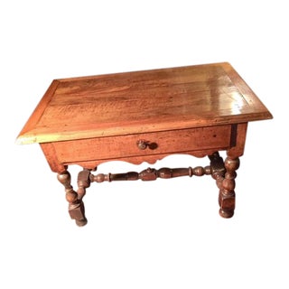 18th Century French Walnut Single Drawer Table For Sale