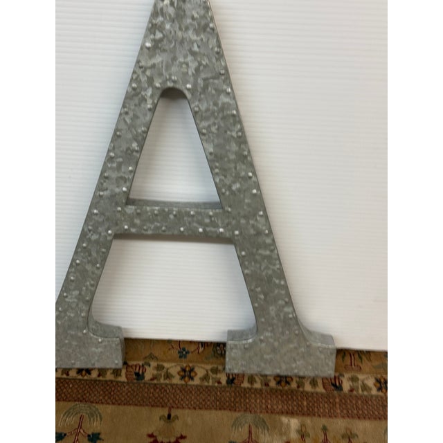 Metal Galvanized Steel Letter A For Sale - Image 7 of 12