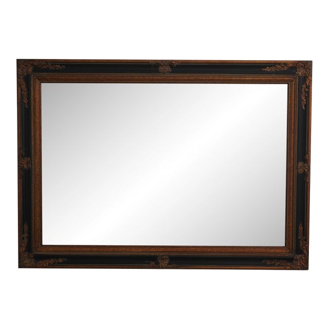 Baroque Black & Gold Wall Mirror For Sale