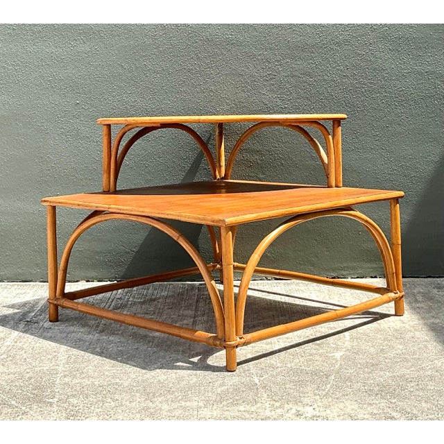 Vintage MCM Stacked Corner Table For Sale - Image 10 of 12