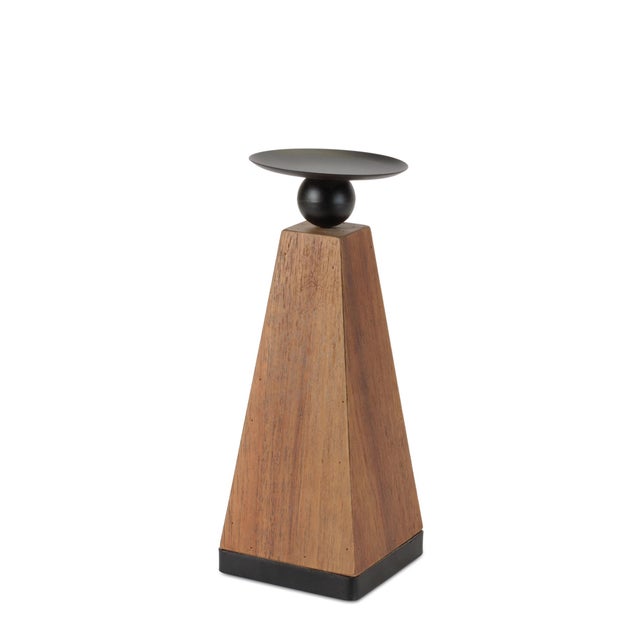 2020s Tapered Wood Candle Holder (Set of 2) For Sale - Image 5 of 5