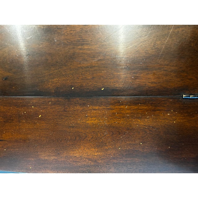 Wood Theodore Alexander Kaye Campaign Flip-Top Desk With Leather Writing Surface For Sale - Image 7 of 15