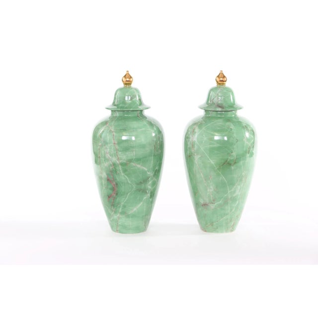 Mid Century Modern English Porcelain Covered Urns For Sale - Image 11 of 12