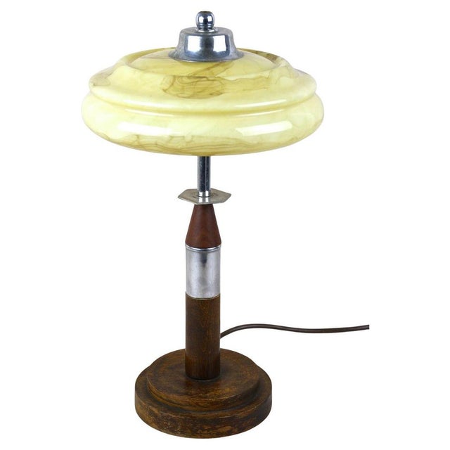 Art Deco Table Lamp with Glass Lampshade, 1930 For Sale - Image 18 of 18