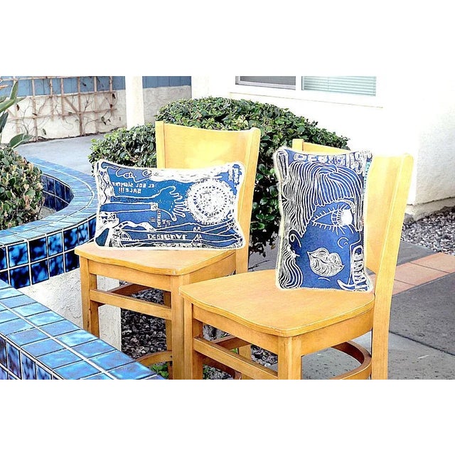 Handwoven Embroidery Lumbar Pillow With Rustic Piping - a Pair For Sale - Image 12 of 13