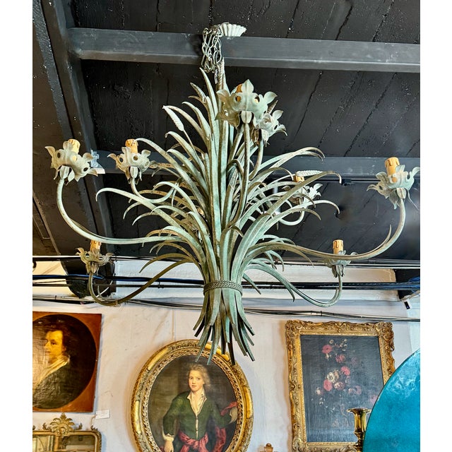 Late 20th Century Late 20th Century Coco Chanel Style Sheaf of Wheat Chandelier For Sale - Image 5 of 5