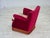 Red Vintage Danish Lounge Chair in Furniture Velour with Ash Wood Legs, 1970s For Sale - Image 8 of 18