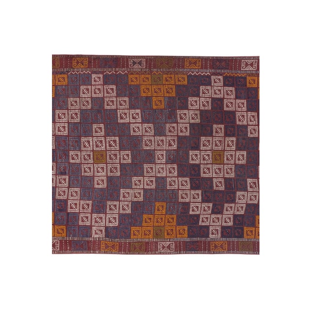 1960s 1960s Vintage Colorful Turkish Jajim Kilim Rug 4'6'' X 6'8'' For Sale - Image 5 of 13