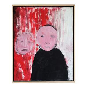 Contemporary 'The Unspoken Between Us' Original Semi-Abstract Figurative Oil Painting, Framed