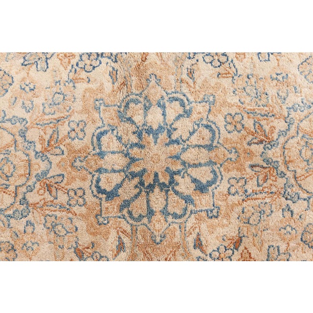 Textile Authentic 19th Century Persian Kirman Beige Carpet For Sale - Image 7 of 7