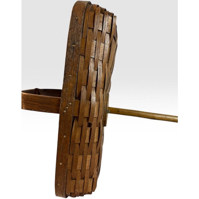 Rare Early 20th Century Shelton Basket Company Spiked Garden Foraging Cane and Gathering Trug For Sale - Image 10 of 16