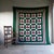 VINTAGE AMERICAN NAUTICAL QUILT A very decorative large-scale quilt. Completely hand stitched with green red and cream...