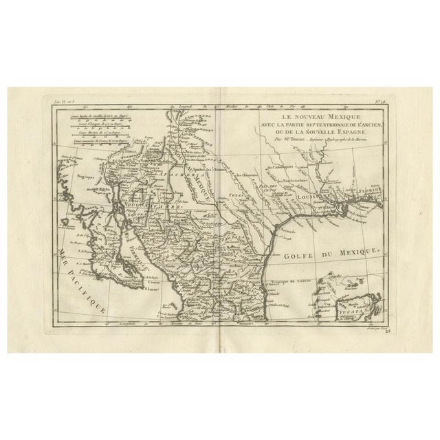 Map of Southern Mexico and New Spain by Rigobert Bonne, 1780s For Sale - Image 12 of 12