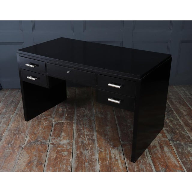 Vintage Art Deco Black Ebonised Desk, 1930s For Sale - Image 10 of 13
