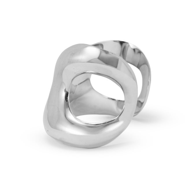 Tiffany and Co. Vintage Tiffany & Co. Elsa Peretti 925 Sterling Silver Open Side Cuff Bracelet For Sale - Image 4 of 8