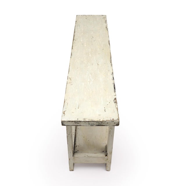 Painted French Chestnut Worktable, Console, Circa 1930 For Sale - Image 9 of 9