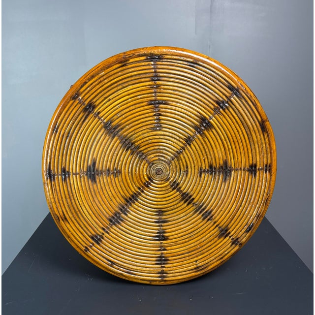 Mid-Century Modern Mid-Century Modern Italian Pencil Rattan and Bamboo Side Table, 1950s For Sale - Image 3 of 15