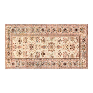 Antique Persian Sultanabad Beige Bold Handmade Wool Rug For Sale
