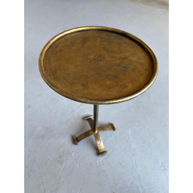Metal Small Gilt Iron Drinks Table on a Four Footed Base For Sale - Image 7 of 12