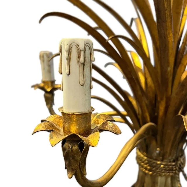 Mid-Century Modern Small Italian Wheatsheaf Chandelier, 1970s For Sale - Image 3 of 6