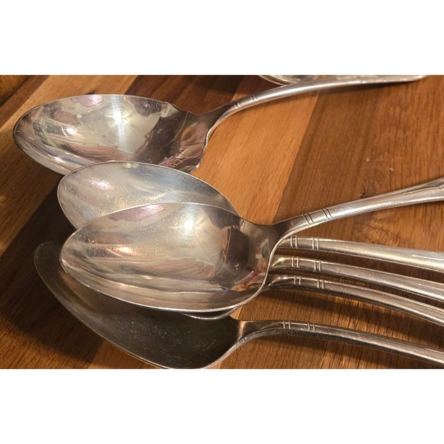 Complete Twelve Eight - Piece Place Settings Art Nouveau Silverplate Flatware Plus Serving Pieces Boxed Set- Set of 120 For Sale - Image 14 of 16