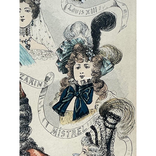 Gold Vintage 18th Century French Coiffure Etching For Sale - Image 8 of 12