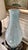 Mid-Century Modern Vintage 1970s–1980s Murano-Style Handblown Art Glass Vase, 21" Tall Blue With Gold Silver Flecks For Sale - Image 3 of 18
