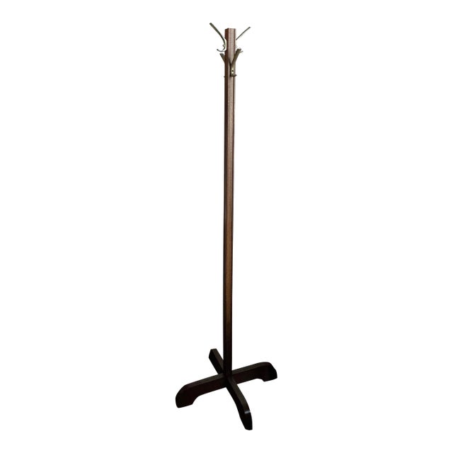 Vintage Solid Wood Coat/Hat Rack For Sale