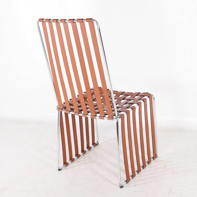Leather and Chrome Chairs, Set of 6 For Sale - Image 12 of 18