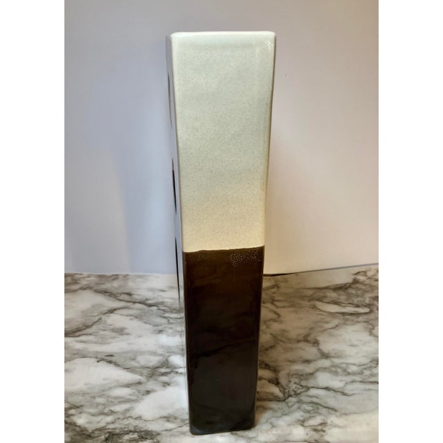 Artis Portugal Two Tone Geometric Cutout Vase Cream For Sale - Image 9 of 17