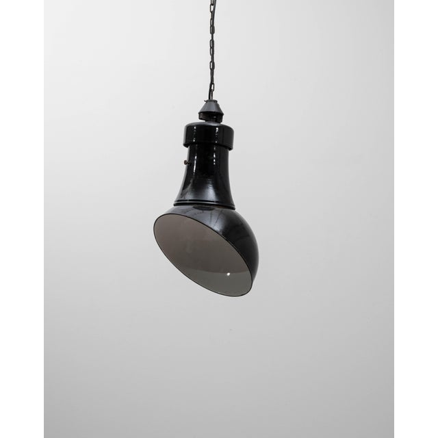 1930s Czech Metal Industrial Angular Pendant Lamp For Sale In Greensboro - Image 6 of 18