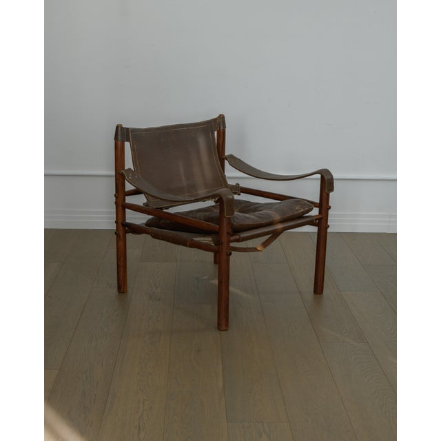 Mid-Century Modern 1960s Attributed to Arne Norrell “Sirocco” Safari Lounge Chair by Norell Möbel Ab, Sweden For Sale - Image 3 of 5