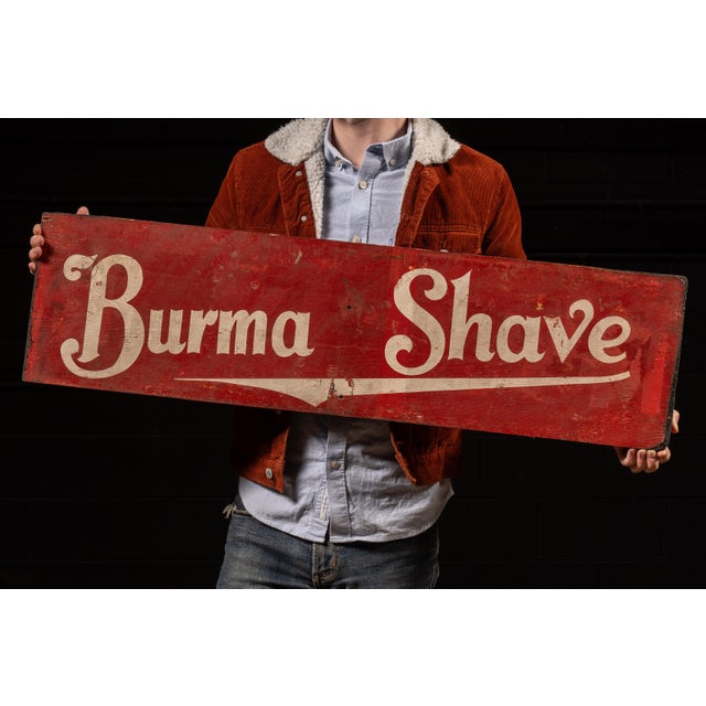 Early 20th Century Wooden Burma-Shave Advertising Sign | Chairish