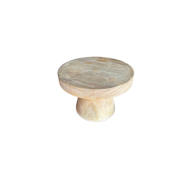 Contemporary Sculptural Round Table Crafted From Solid Suar Wood, Natural Finish For Sale - Image 3 of 7