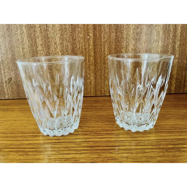 Vintage Diamond Cut Water Glasses from Vereco Duralex, France, 1950s, Set of 6 For Sale - Image 6 of 11