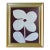 Original Four-Petal Flower Painting in Brushed Gold Frame, Oil on Canvas, 21" H X 17" W by Tatiana Duperault For Sale