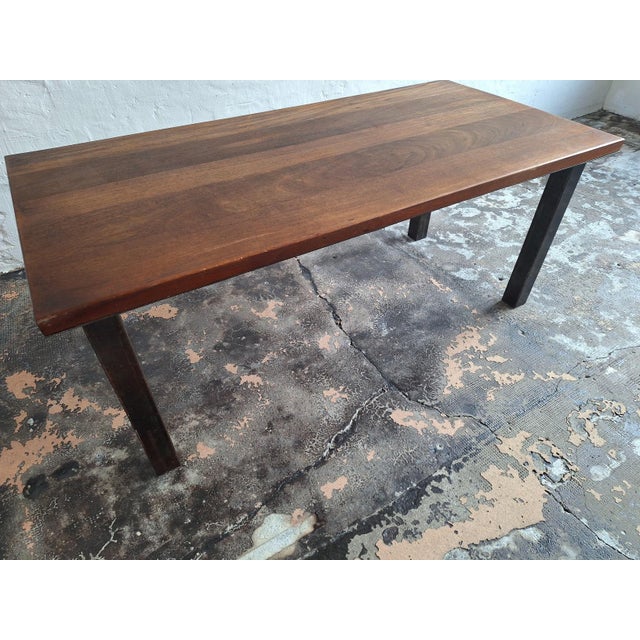 Mid-Century Modern Brutalist Teak and Patinated Steel Dining Table, 1960s For Sale - Image 10 of 15