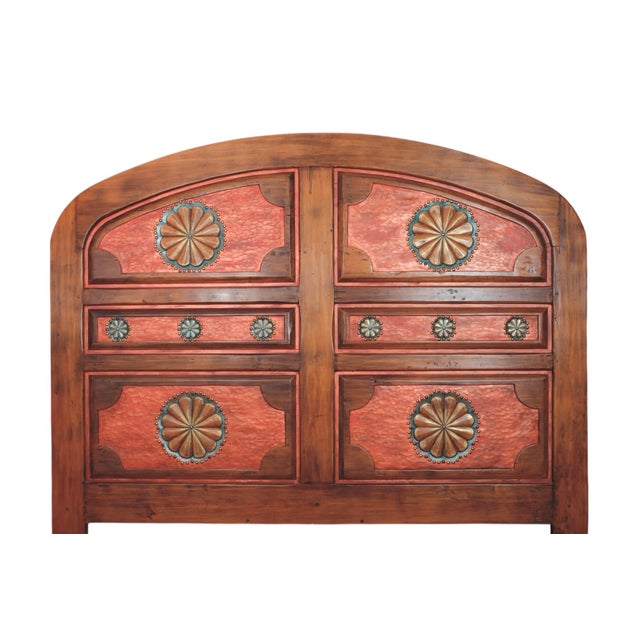 Rustic Southwest Spanish Craftsman King Size Headboard For Sale - Image 3 of 8