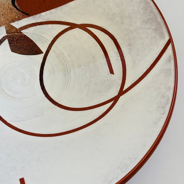 Ceramic Vintage Hand Painted Studio Pottery Fish Plate / Wall Hanging For Sale - Image 7 of 10