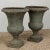 French Pair 19th Century French Neoclassical Cast Iron Garden Vases ~ Jardinieres For Sale - Image 3 of 13