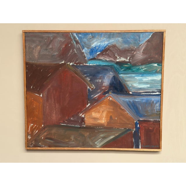 Vivianne Larsson, Bodar, Lofoten, 1950s, Oil Painting on Canvas, Framed For Sale - Image 5 of 18