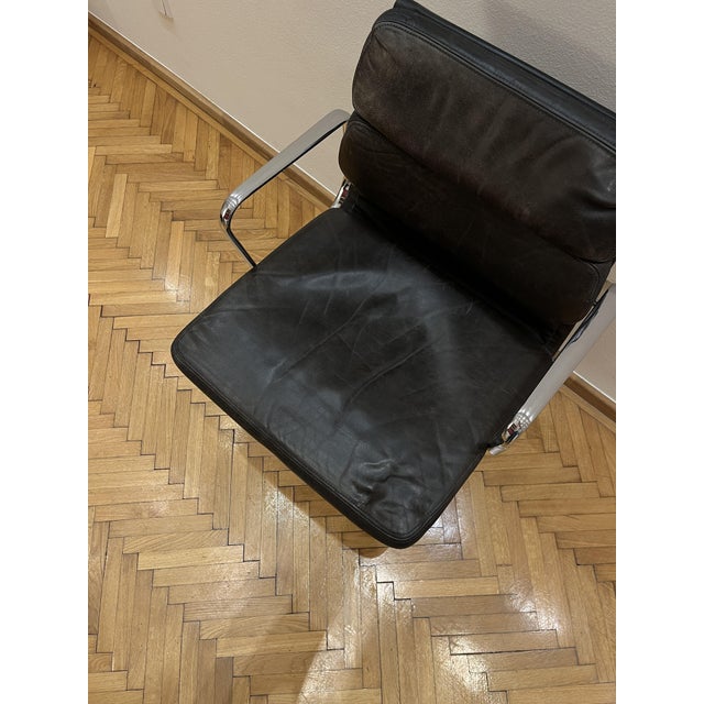 Vintage Soft Pad Chair in Dark Brown Leather by Charles and Ray Eames for Vitra, 1980s For Sale - Image 10 of 16