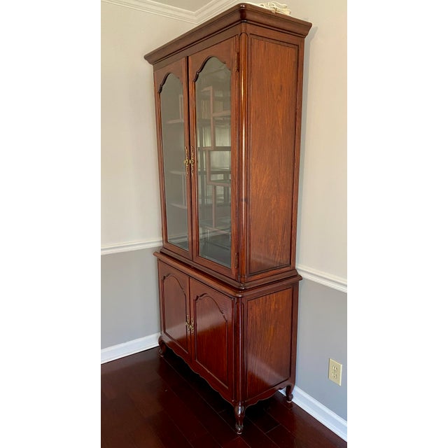 1980s 1980s Custom Designed, Hand Carved Solid Rosewood China Cabinet For Sale - Image 5 of 8